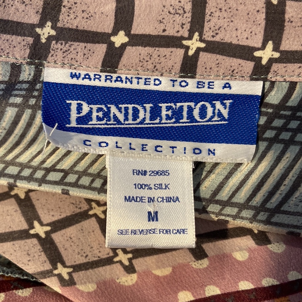 Pendleton Multicolor Silk Geometric Pattern Twin … - image 4